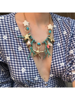 Alice İsstanbul Turkuaz Mercan&deniz Yıldızı Kolye