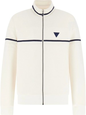 Guess Spiros Tam Fermuarlı Erkek Beyaz Sweatshirt Z6GQ29K3212-G018