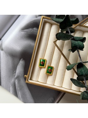 Alice İsstanbul Mat Vintage Taşlı Küpe