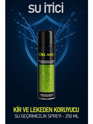 Exland Kir ve Leke Koruyucu Sprey 250 ml | Su Geçirmezlik Deri & Tekstil | Süet Nubuk Ayakkabı Spreyi