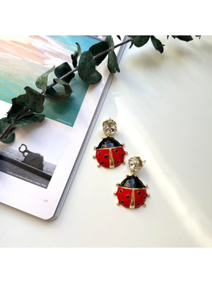 Alice İsstanbul Taşlı Uğur Böceği Küpe