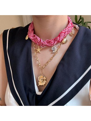 Alice İsstanbul 2li Kareli Charm Kolye