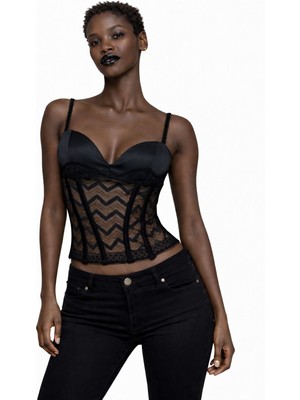 Deep Beach Dantel Detaylı Korse Top
