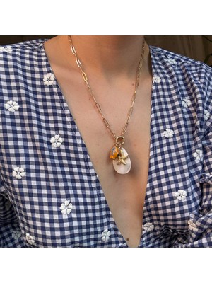 Alice İsstanbul Seramik Balıklı Sedefli Taş Kolye