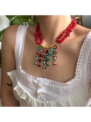 Alice İsstanbul Etnik Mineli Balık Charm Kolye