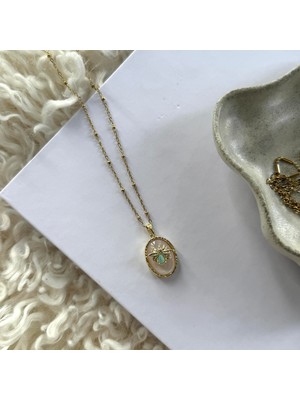 Alice İsstanbul Çelik Oval Plaka Arı Kolye