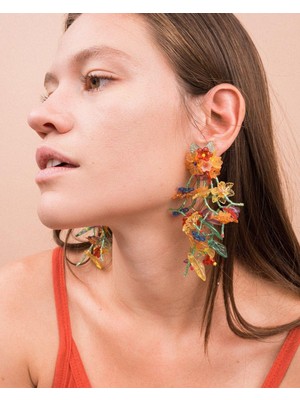 Alice İsstanbul Marka Boncuklu Çiçek Küpe