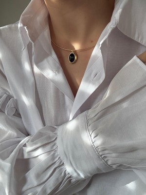 Alice İsstanbul Siyah Oval Taşlı Choker Kolye