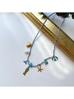 Alice İsstanbul Mavi Ipli Charm Kolye