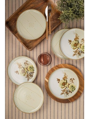 UltraMint Nostaljik 6 Kişilik 19 cm Pasta Takımı, Şık ve Kullanışlı Tasarım