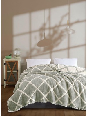 Orbit Home Terry %100 Pamuk 4 Katlı Müslin Çift Kişilik Yatak Örtüsü - Çok Amaçlı Pike & Koltuk Şalı & Bebek Oyun Matı