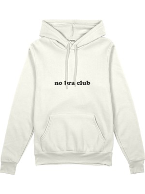 The Lucid Lab No Bra Club Oversize Hoodie - Beyaz