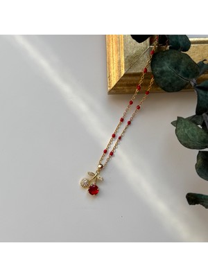 Alice İsstanbul Çelik Taşlı Kiraz Kolye