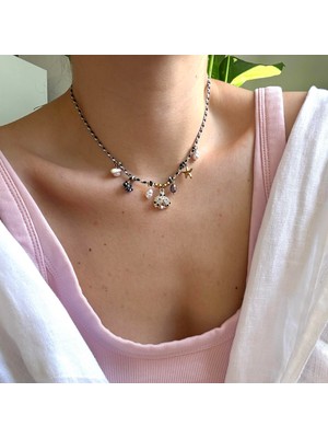 Alice İsstanbul Çelik Siyah Ipli Arı Charmlı Kolye