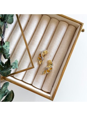 Alice İsstanbul Taşlı Yaprak Küpe