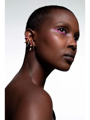 Alice İsstanbul Pembe Mineli Taşlı Earcuff