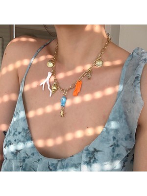 Alice İsstanbul Çelik Murano Balıklı Charm Kolye