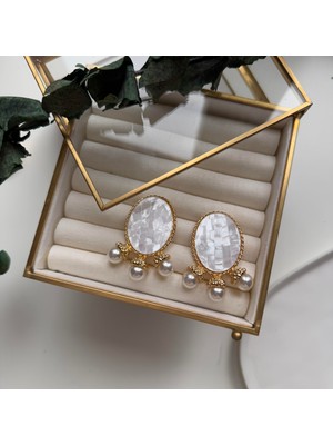 Alice İsstanbul Plaka Incili Vintage Küpe