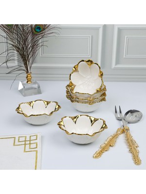 UltraMint Altı Adet Gold Oval Çerezlik, Şık ve Fonksiyonel Tasarım