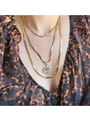 Alice İsstanbul Çelik 3lü Italyan Kolye Seti