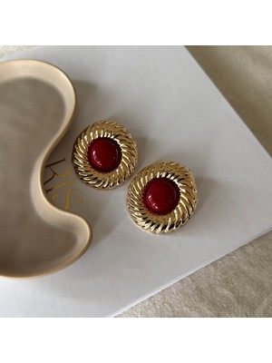 Alice İsstanbul Bordo Aster Küpe