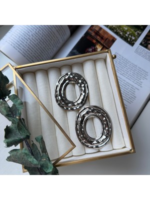 Alice İsstanbul Silver Ezme Oval Küpe