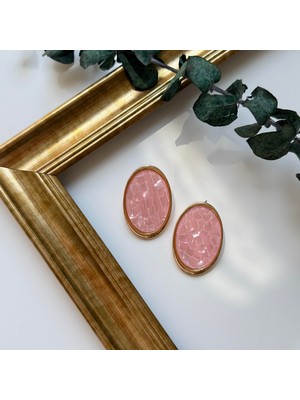 Alice İsstanbul Pembe Sedefli Oval Küpe