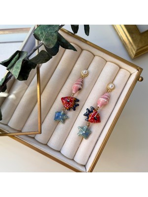 Alice İsstanbul Seramik Balıklı Deniz Yıldızı Küpe