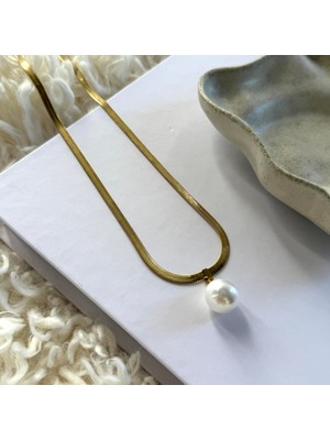 Alice İsstanbul Çelik Incili Italyan Zinciri Kolye