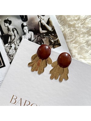 Alice İsstanbul Kahve Amber Küpe