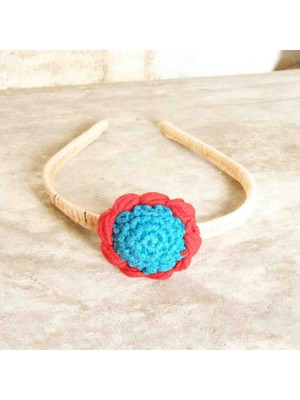 Lal Dizayn El Yapımı Örgü Çiçek Detaylı Taç