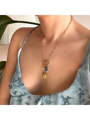 Alice İsstanbul Çelik Arı&seramik Lale Charmlı Kolye