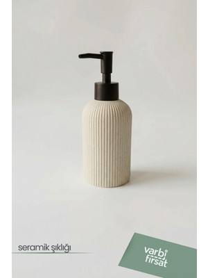 VarBiFırsat Modern Desenli Seramik Sabunluk 180 ml