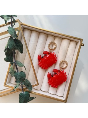 Alice İsstanbul Kırmızı Yengeç Küpe