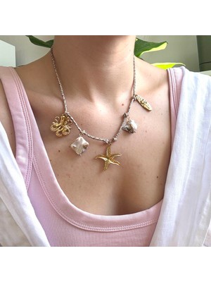 Alice İsstanbul Çelik Ipli Ahtapot Charm Kolye