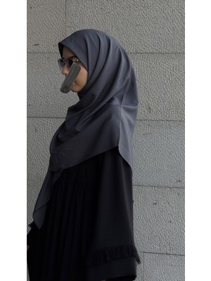 Qalortex Scarf Pamuklu Organik Modal Eşarp-Antrasit
