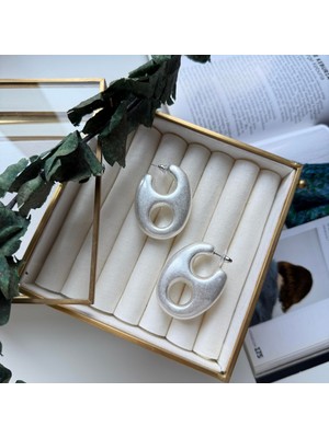 Alice İsstanbul Silver Mat Delikli Halka Küpe