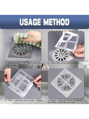 Storemax Tek Kullanımlık Duş Tahliye Saç Çıkarıcı Örgü Çıkartma 4 "* 4", Banyo, Mutfak, Küvet, Lavabo Için Saç Tahliye Çıkartması (Kare, 20 Adet)