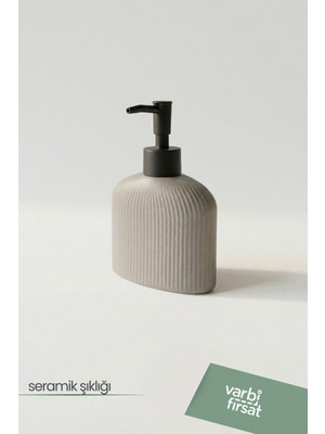 VarBiFırsat Modern Desenli Seramik Sabunluk 180 ml
