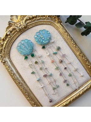 Alice İsstanbul Akrilik Sallantılı Deniz Kabuğu Küpe