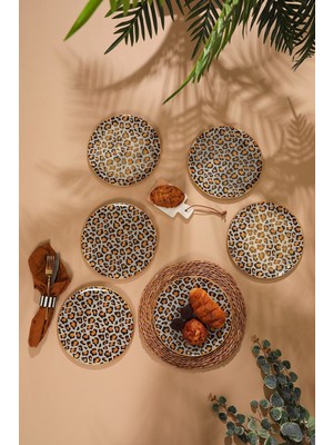 UltraMint Şık Leopar Desenli Servis Tabağı, Modern ve Zarif Tasarım