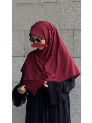 Qalortex Scarf Pamuklu Organik Modal Eşarp-Bordo