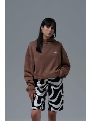 Saw Urbanity Washed Peace Oversize Sweatshirt Kadın Kahverengi