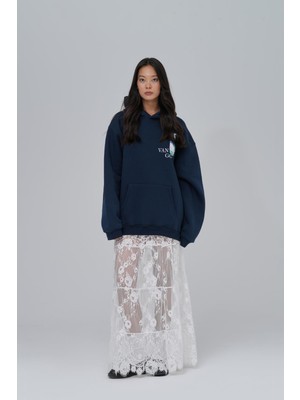 Saw Urbanity Van Gogh Irises Oversize Sweatshirt Kadın Indigo