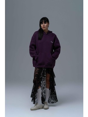 Saw Urbanity Loneliness Is A Choice Oversize Sweatshirt Kadın Mor