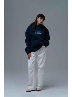 Saw Urbanity Be Good To Yourself Oversize Sweatshirt Kadın Indigo