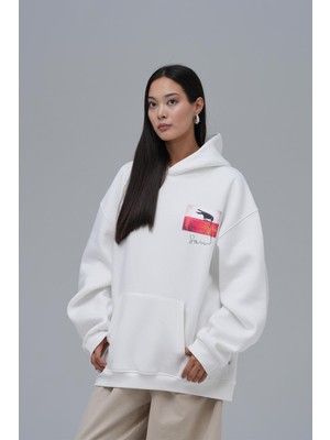 Saw Urbanity Crow Of Transformation Oversize Sweatshirt Kadın Ekru