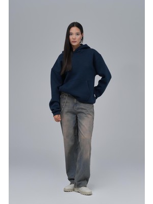 Saw Urbanity Saw Club Oversize Sweatshirt Kadın Indigo