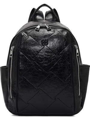 Derimod Kadın Siyah Baskılı Sırt Çantası 26PBD263218