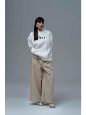 Saw Urbanity Hope Oversize Sweatshirt Kadın Ekru